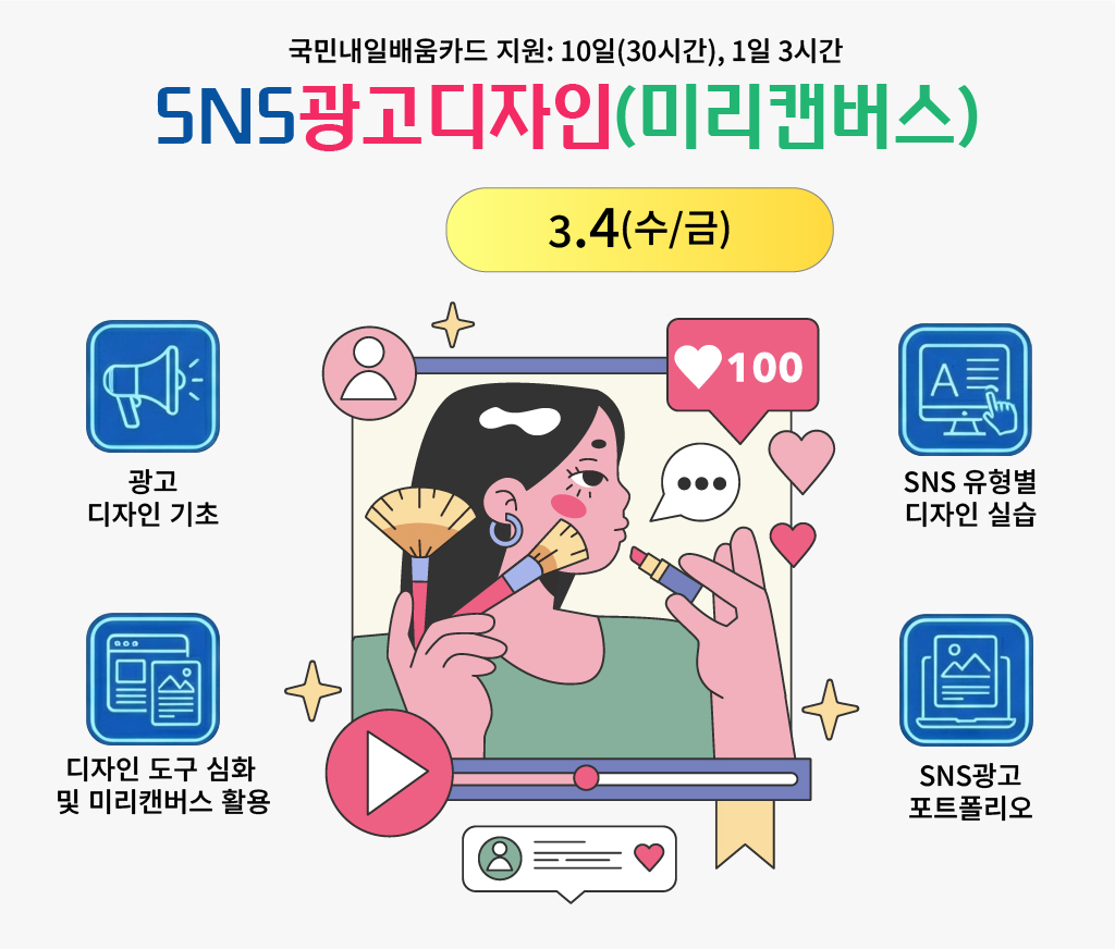 2026년 3월 SNS광고디자인(미리캔버스) 개강 안내